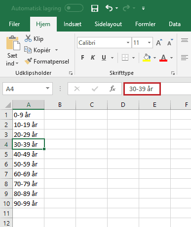 Microsoft Excel databehandlingsprogram